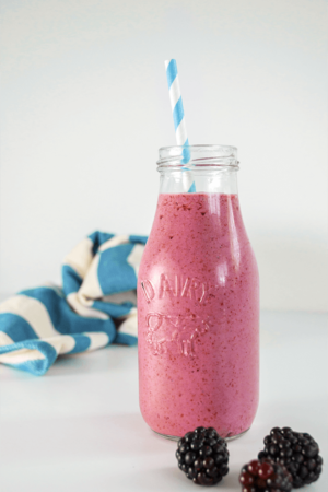 Keto friendly blackberry cheesecake smoothie