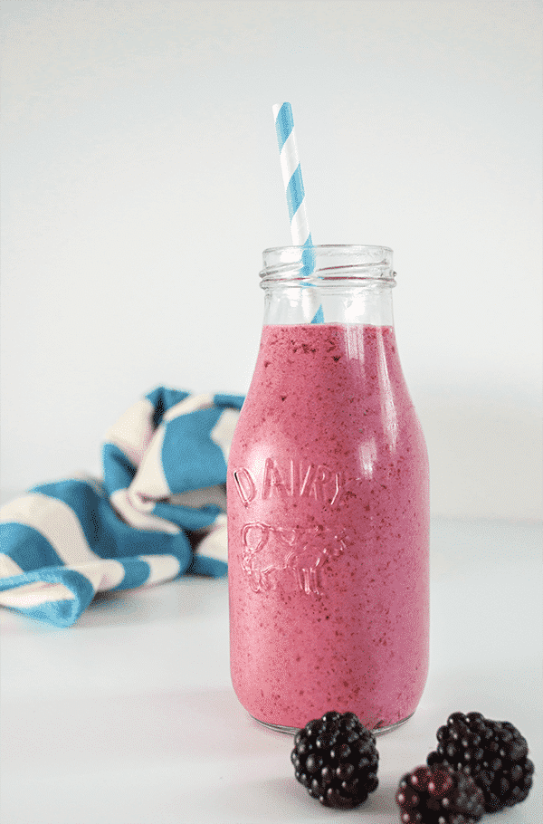 Keto friendly blackberry cheesecake smoothie