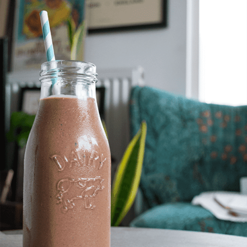 keto almond butter chocolate smoothie