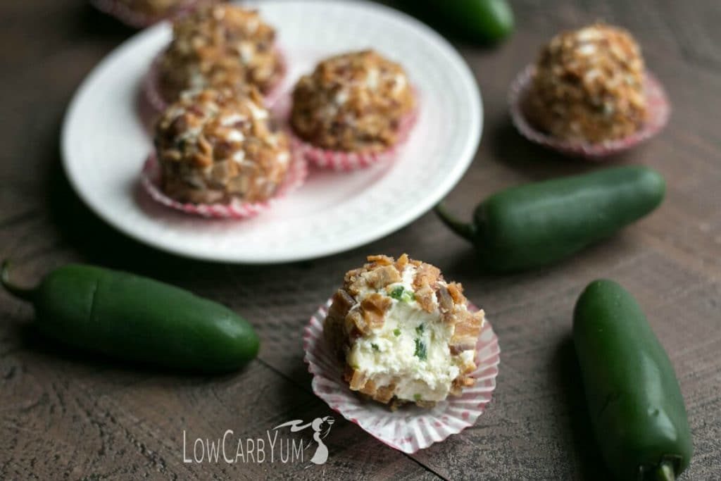 Keto Savory Fat Bombs - cheesy jalapeno poppers - great for a ketogenic diet