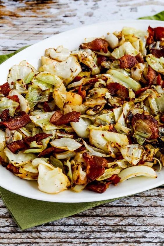 inexpensive keto recipe - fried cabbage and bacon