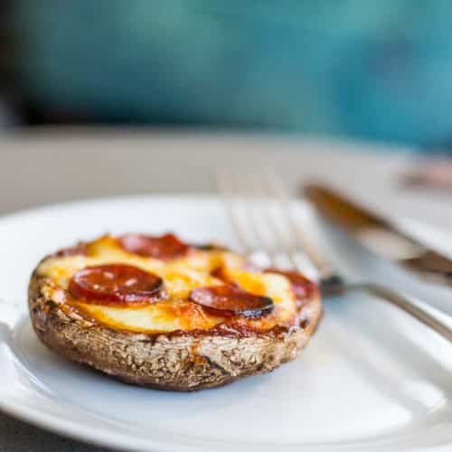 Portobello Mushroom Mini Keto Pizzas! The easiest keto pizza base of all