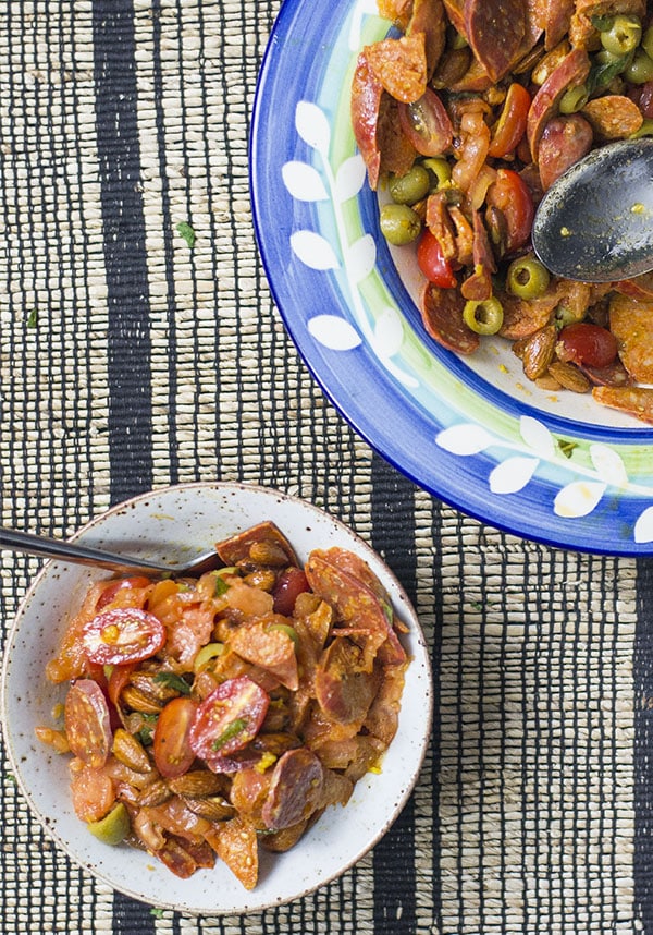 keto chorizo and tomato salad