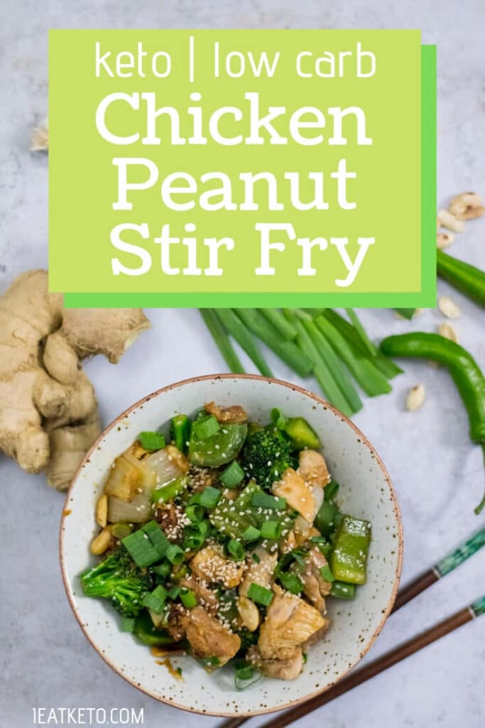 quick chicken and peanut low carb keto stir fry