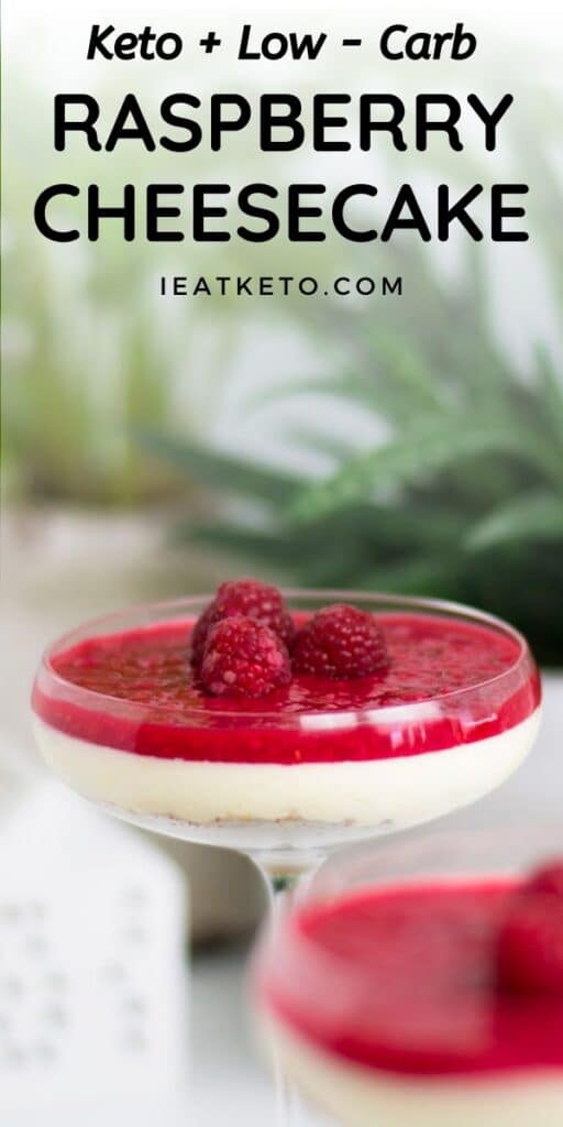 Simple Keto Dessert Recipe - Keto Cheesecake with Raspberry