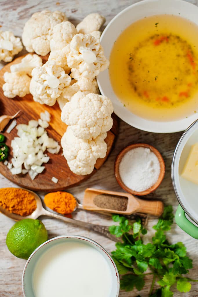 keto cauliflower soup ingredients