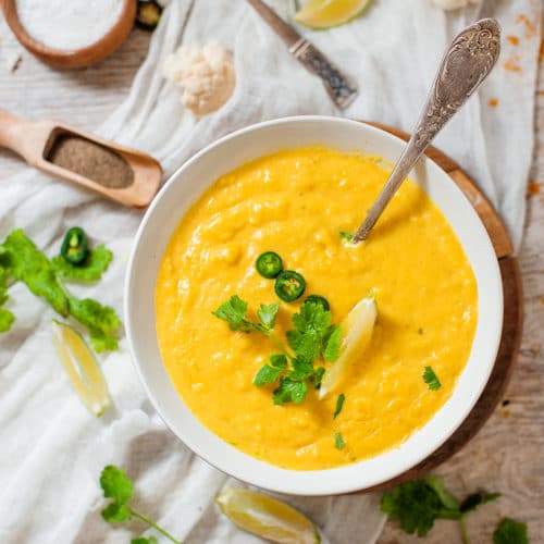 Warming Keto Cauliflower Soup with Coconut Milk I Eat Keto