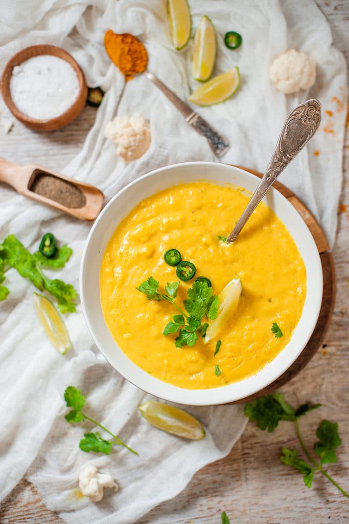 Keto cauliflower and coconut soup