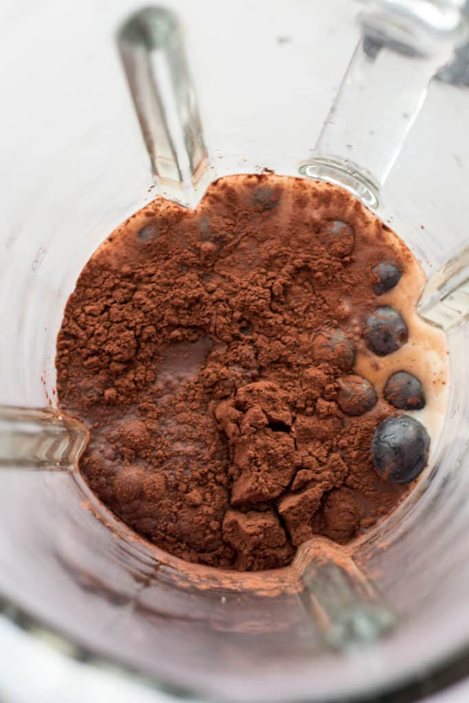Ingredients needed for a keto mocha smoothie