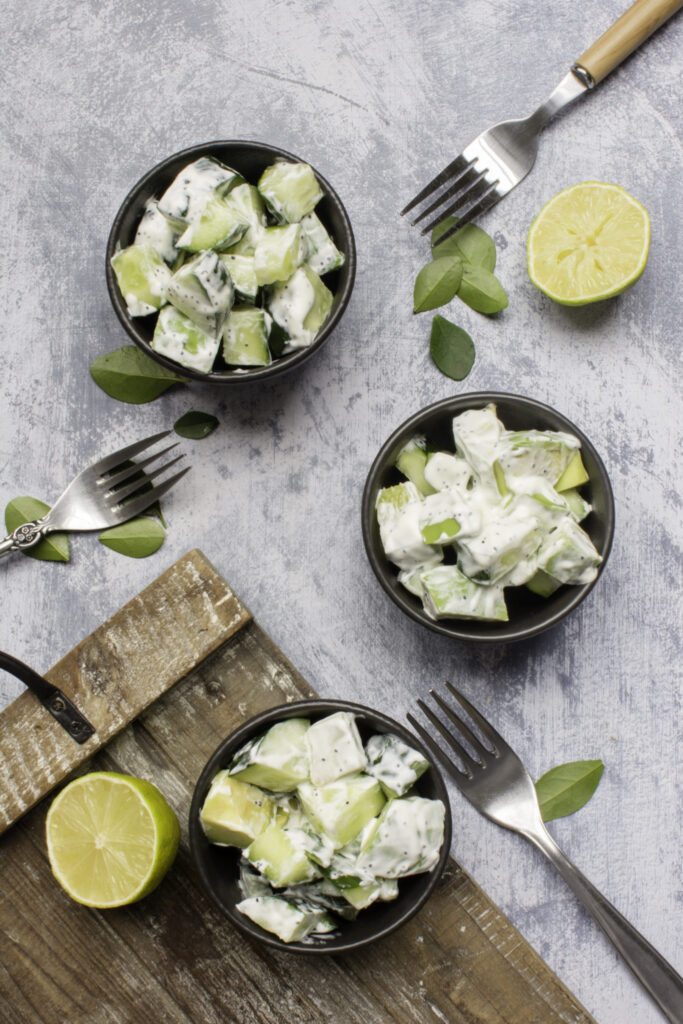Easy keto avocado cucumber salad