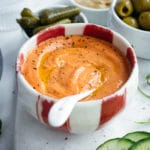 Smooth red pepper dip