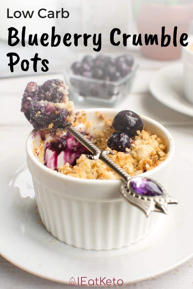 Easy Blueberry Keto Crumble Pots