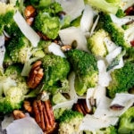 Keto broccoli salad with cheese, nuts and seeds