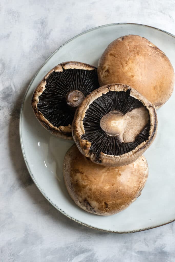 Raw portobello mushrooms