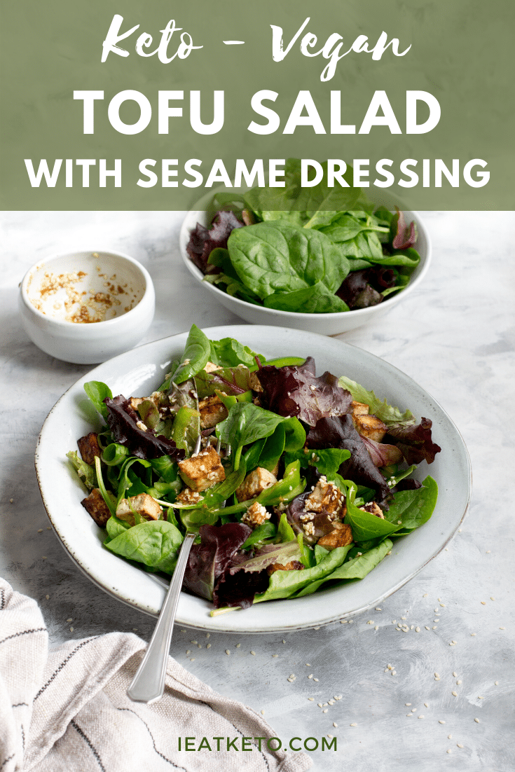 Vegan keto tofu salad with sesame dressing I Eat Keto