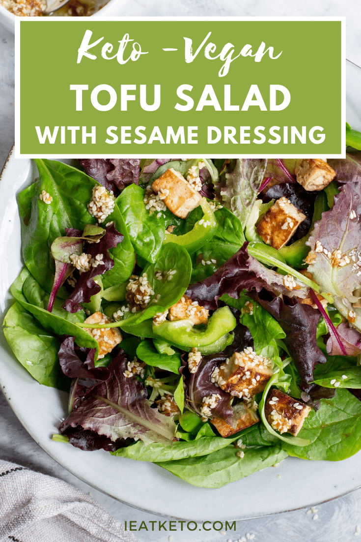 Vegan keto tofu salad with sesame dressing I Eat Keto