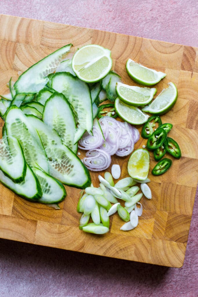 Vegetables for keto Thai-inspired beef salad
