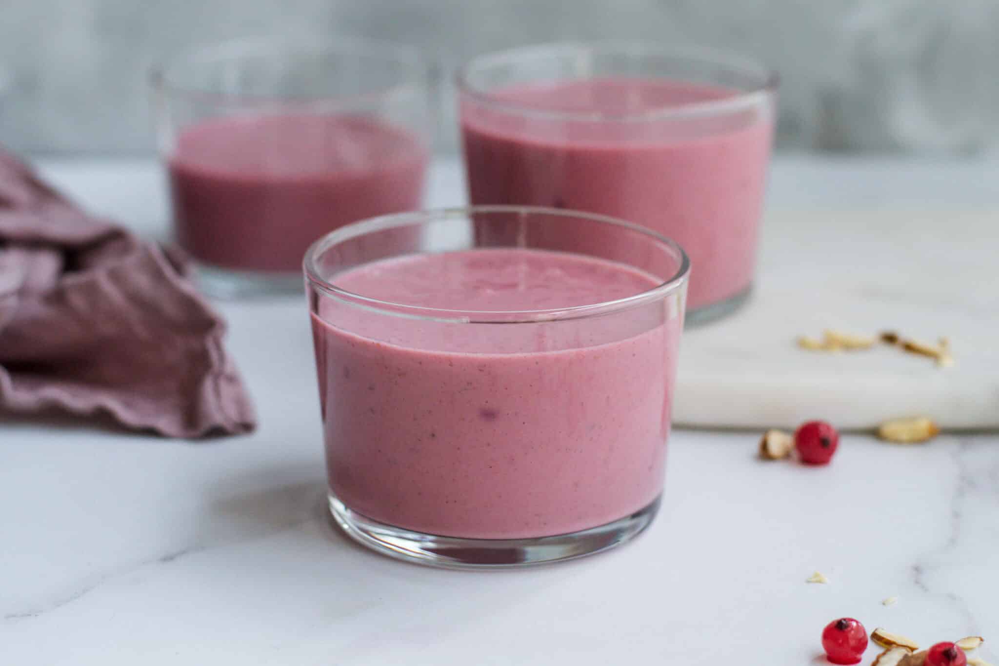 Silky keto vegan red berry smoothie