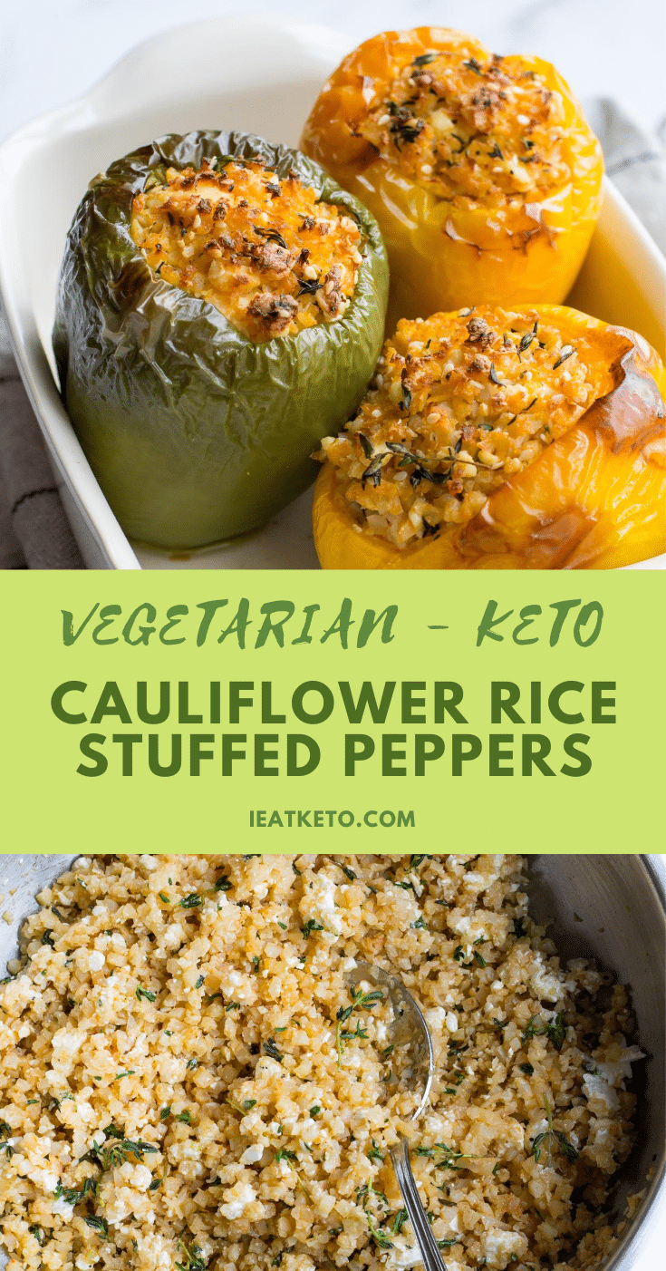 Vegetarian keto cauliflower rice stuffed peppers | I Eat Keto
