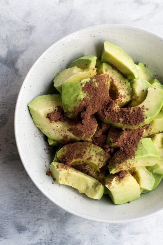 Keto chocolate avocado mousse