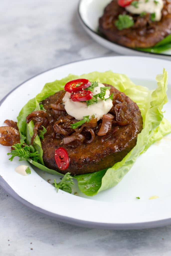 Turkey burgers wrapped in lettuce leaves