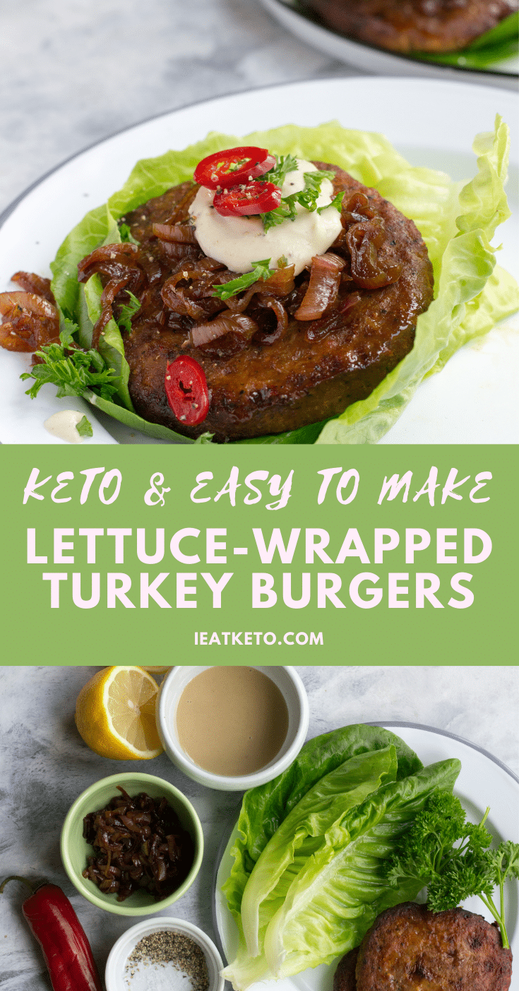 Keto lettucewrapped turkey burgers