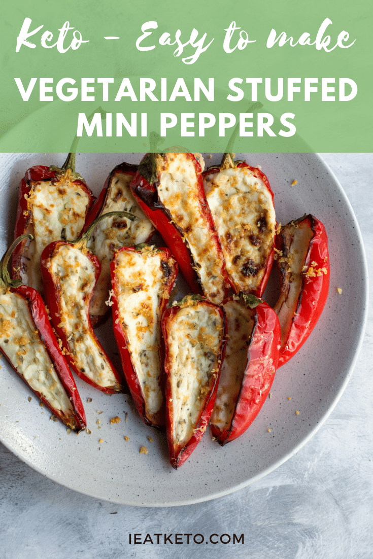Vegetarian keto stuffed mini peppers