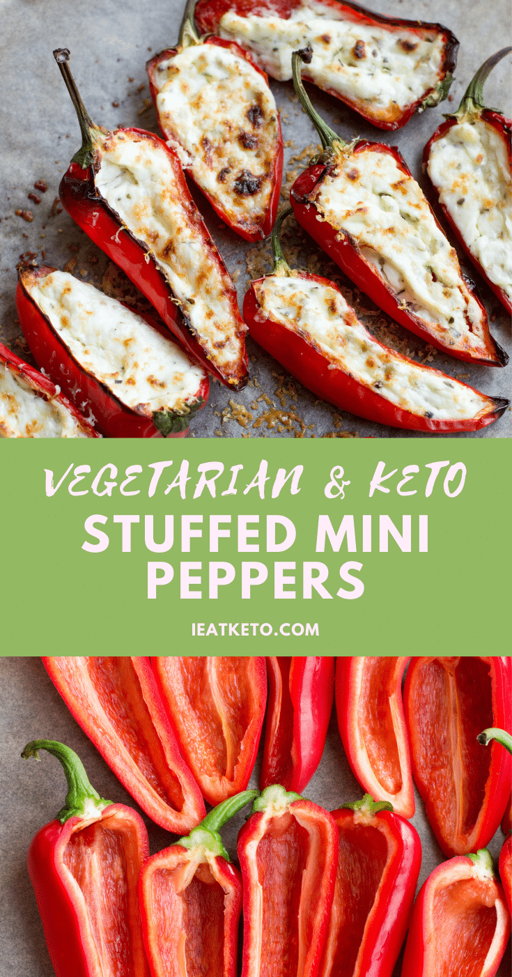 Vegetarian keto stuffed mini peppers