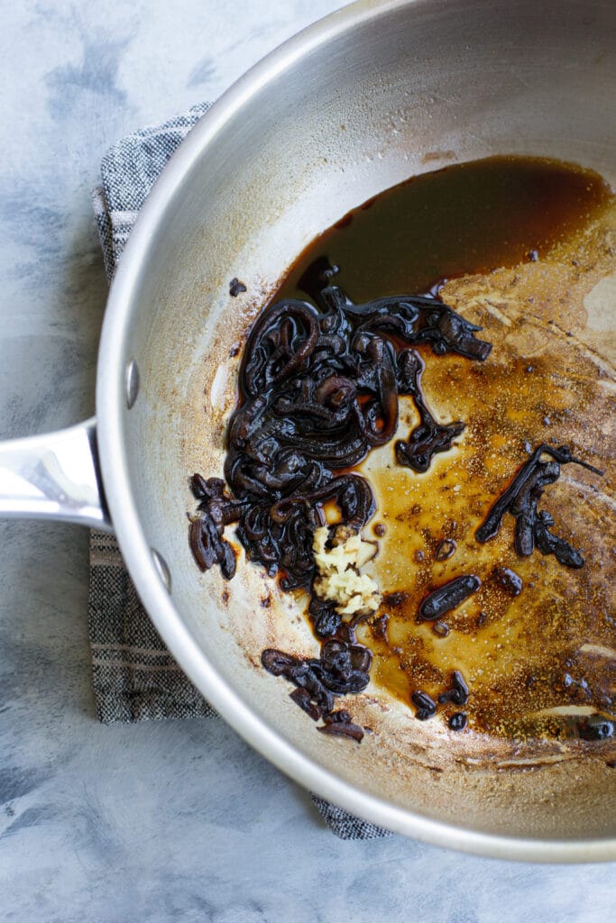 Caramelised shallots for the sauce of Kung Pao chicken