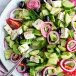 Keto Greek salad on a plate