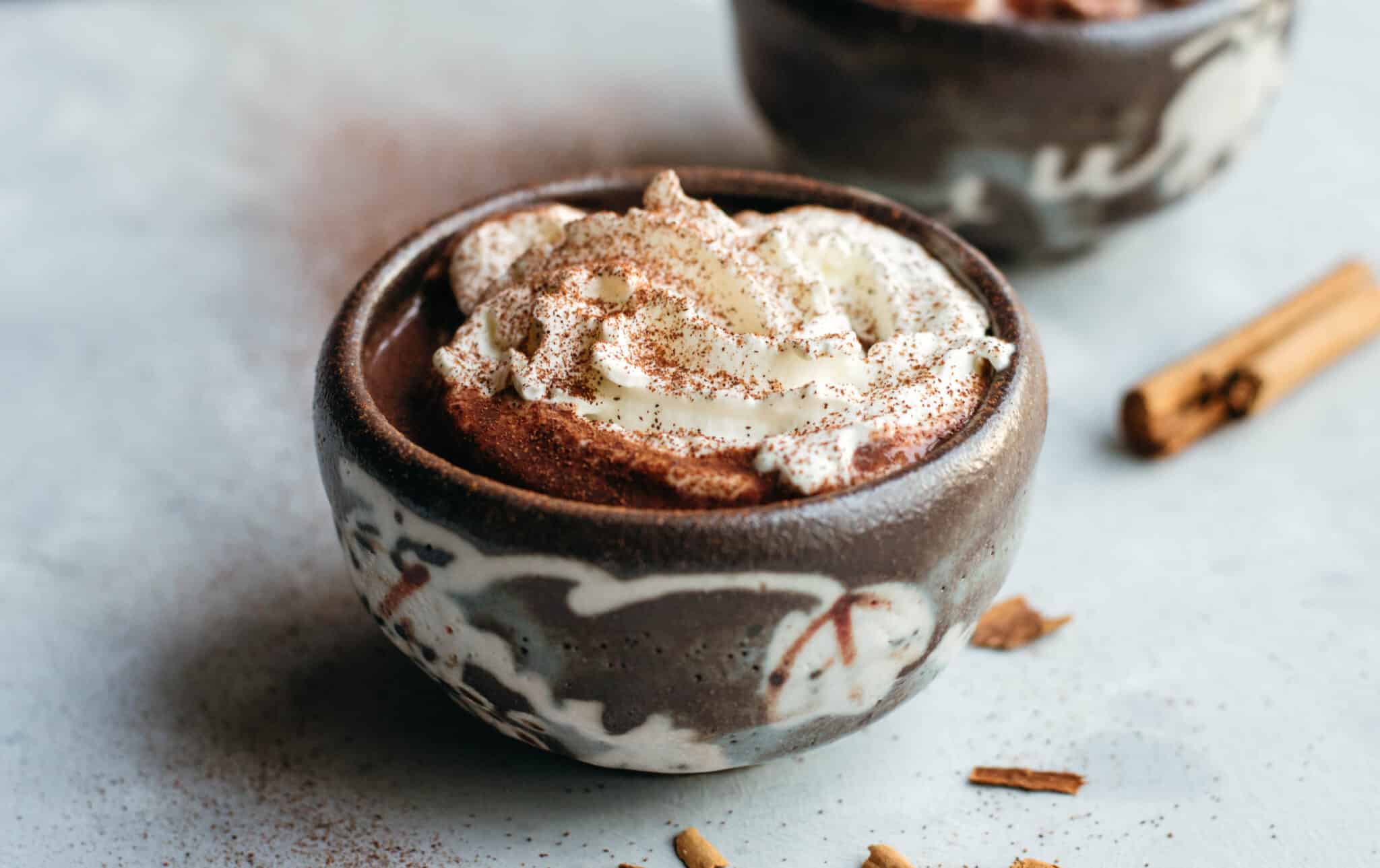 Keto hot chocolate with whipped cream