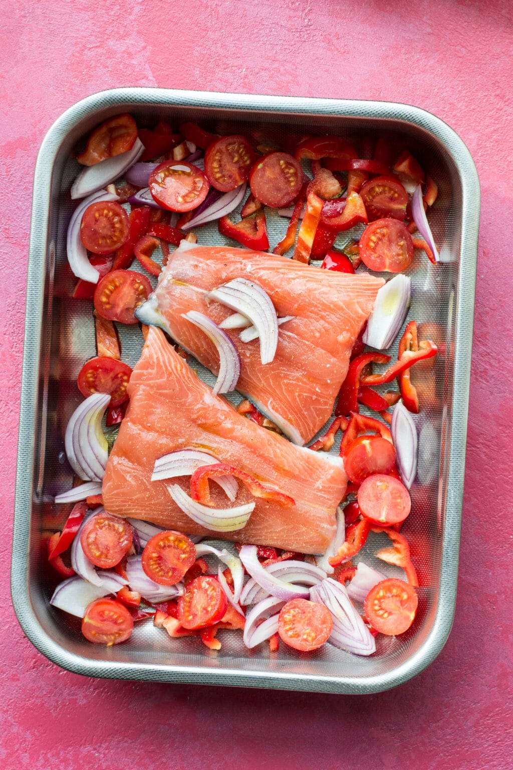 Easy keto one pan salmon dinner
