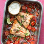 Easy keto one pan salmon dinner