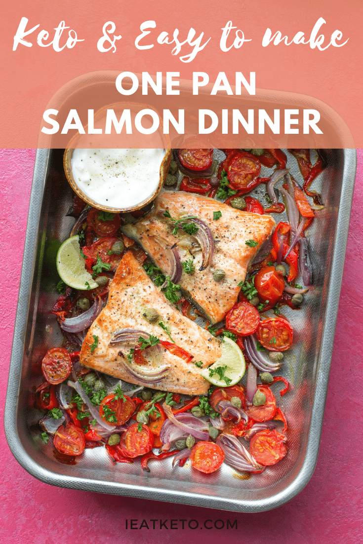 Easy keto one pan salmon dinner