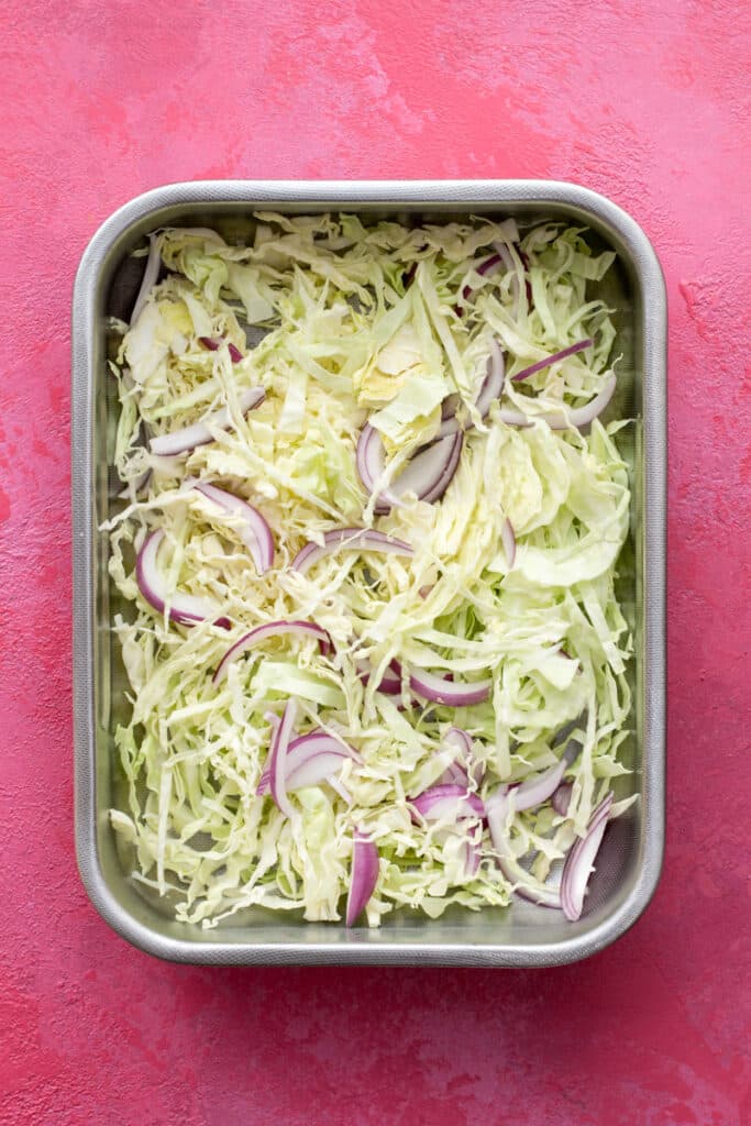 Vegetables in a baking pan