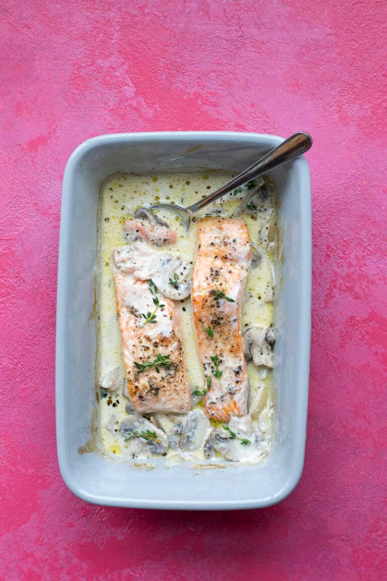 One pan keto creamy salmon