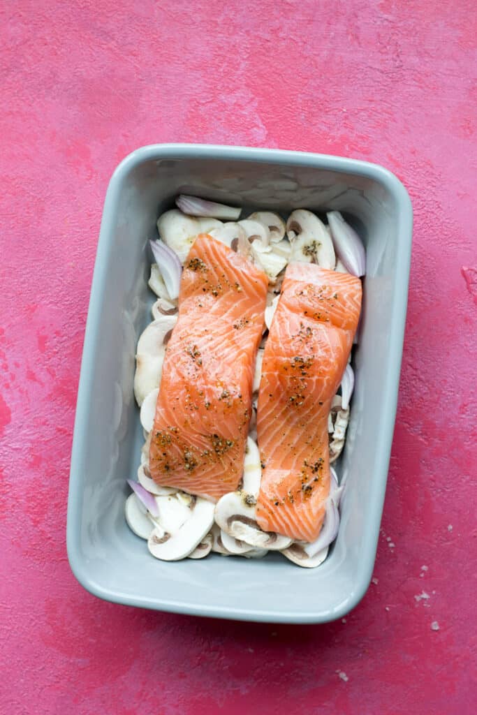 Raw one pan keto creamy salmon