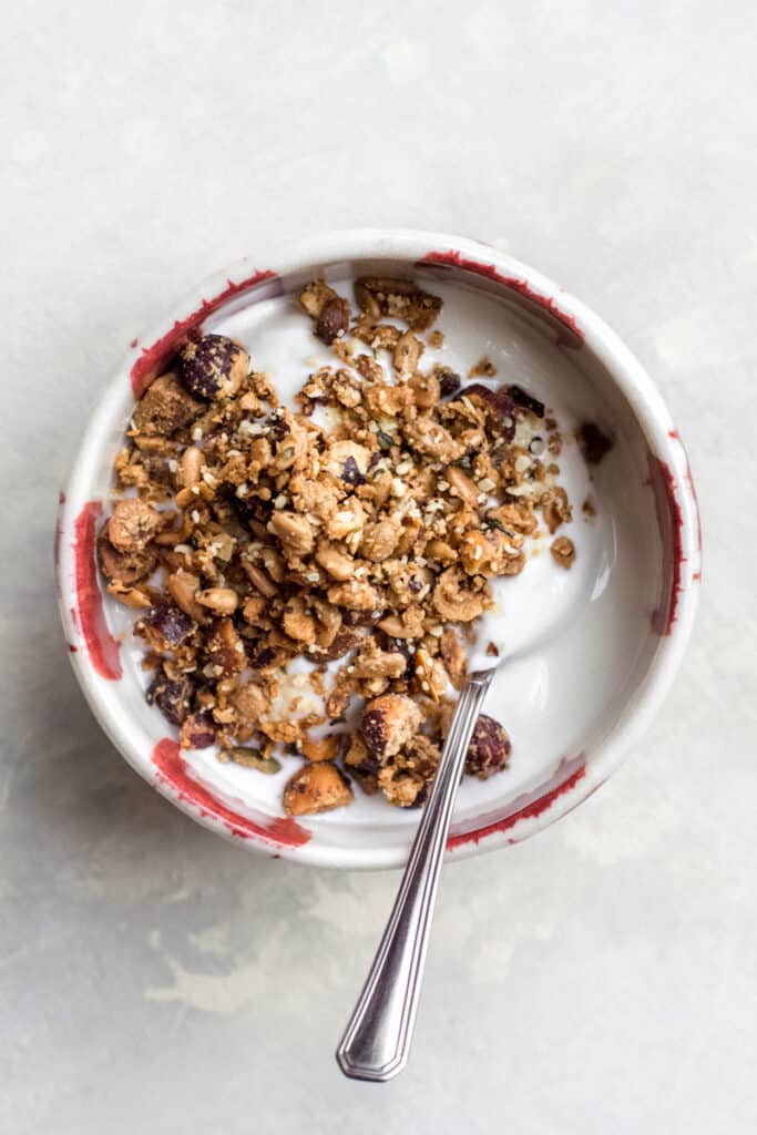 Keto granola with yogurt