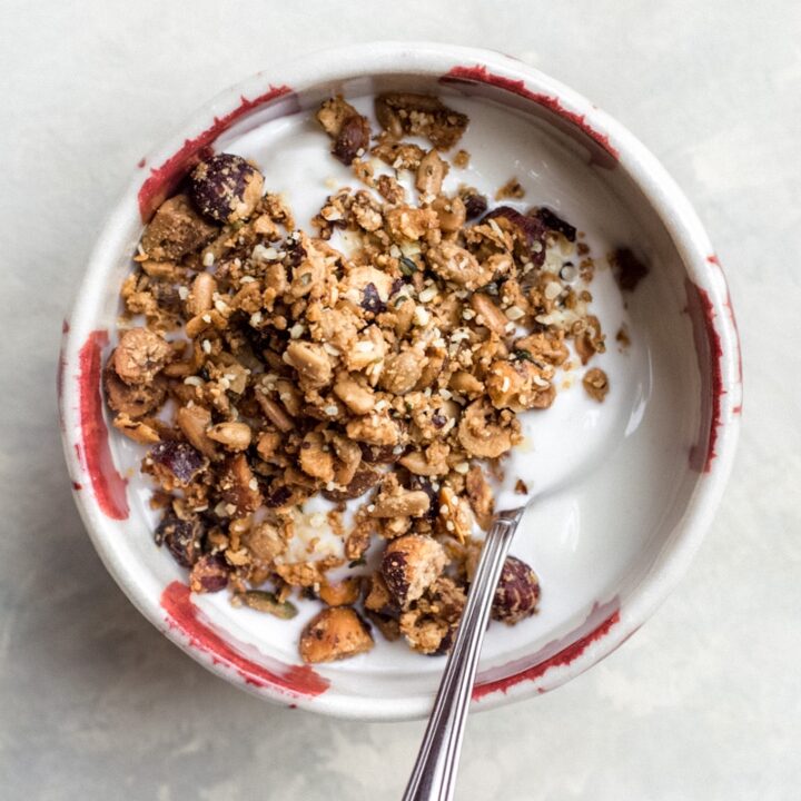 Keto granola with yogurt
