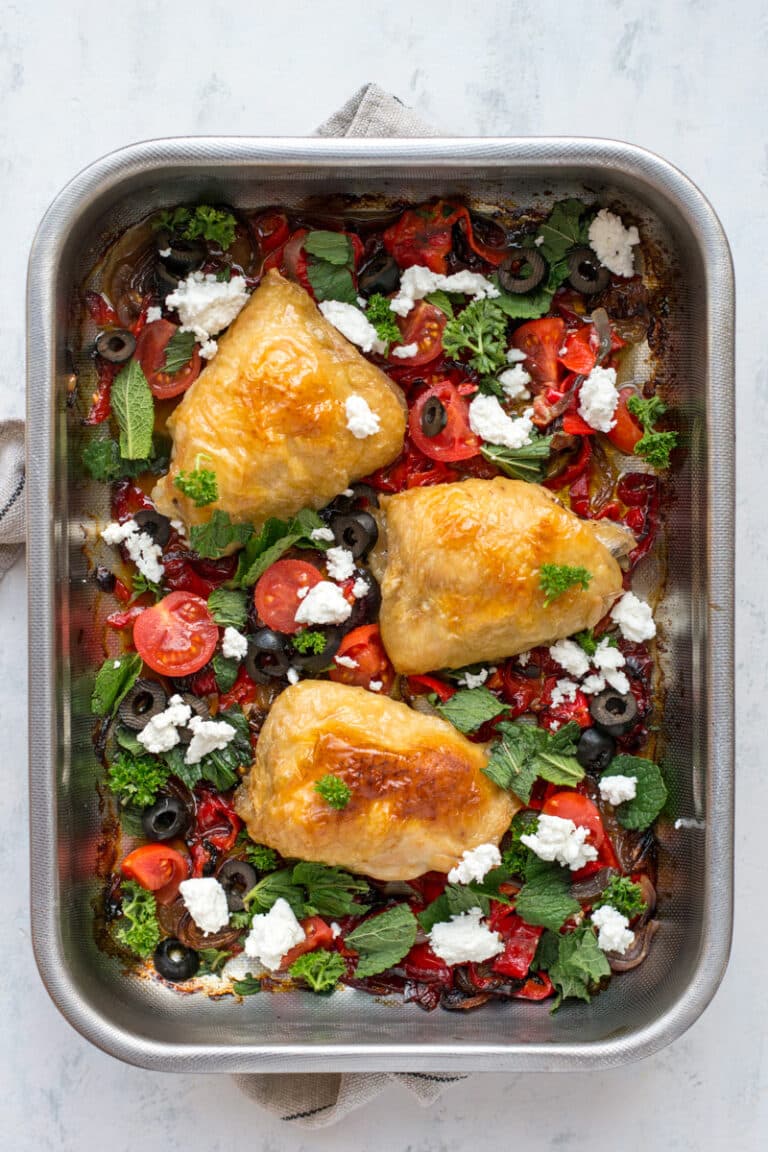 Keto Greek chicken dinner