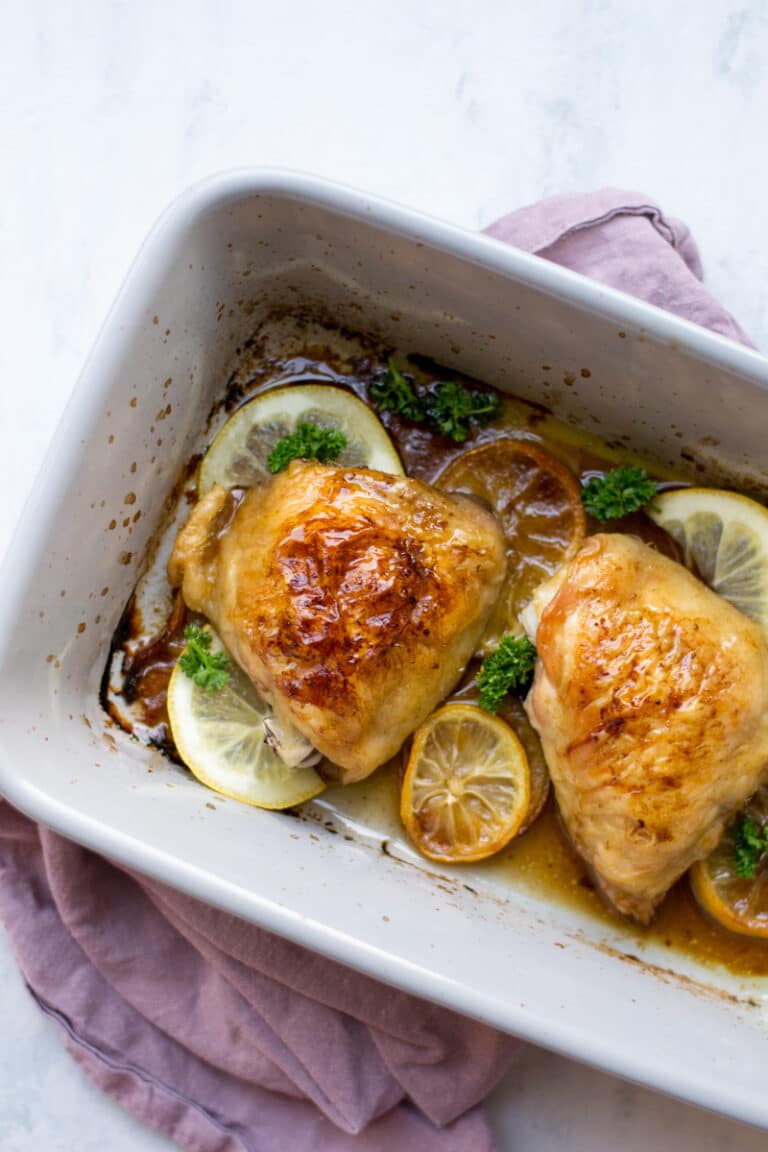 Chicken thighs cooked with lemon