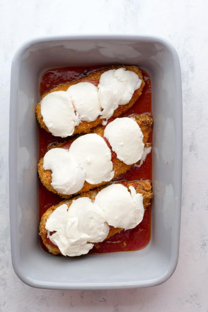 Chicken parmesan with mozzarella