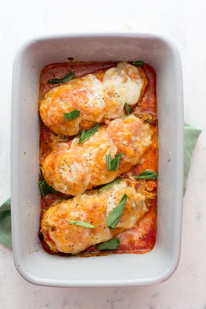 Cooked keto chicken parmesan
