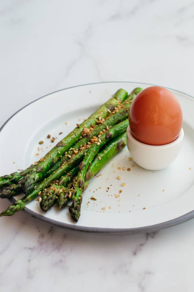 Asparagus and a boiled egg