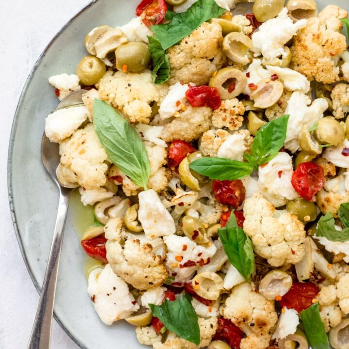 Vegetarian keto cauliflower salad