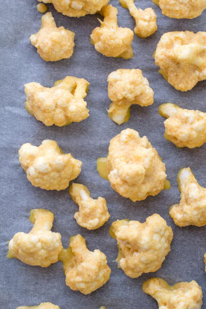 Uncooked cauliflower wings