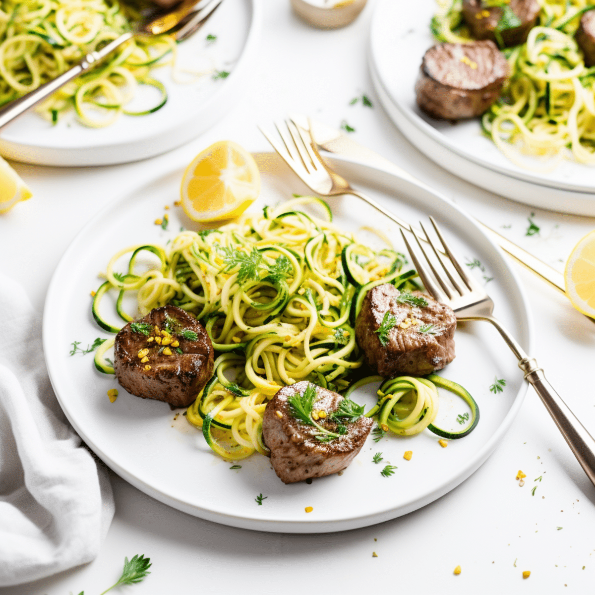 Garlic Butter Steak Bites with Lemon Zucchini Noodles_001