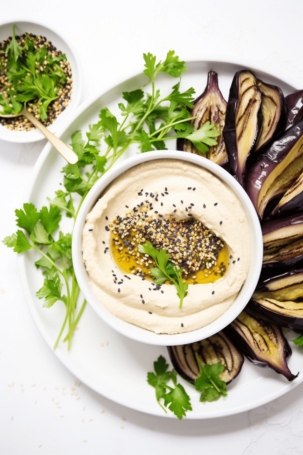 Keto Roasted Eggplant and Tahini Dip_001