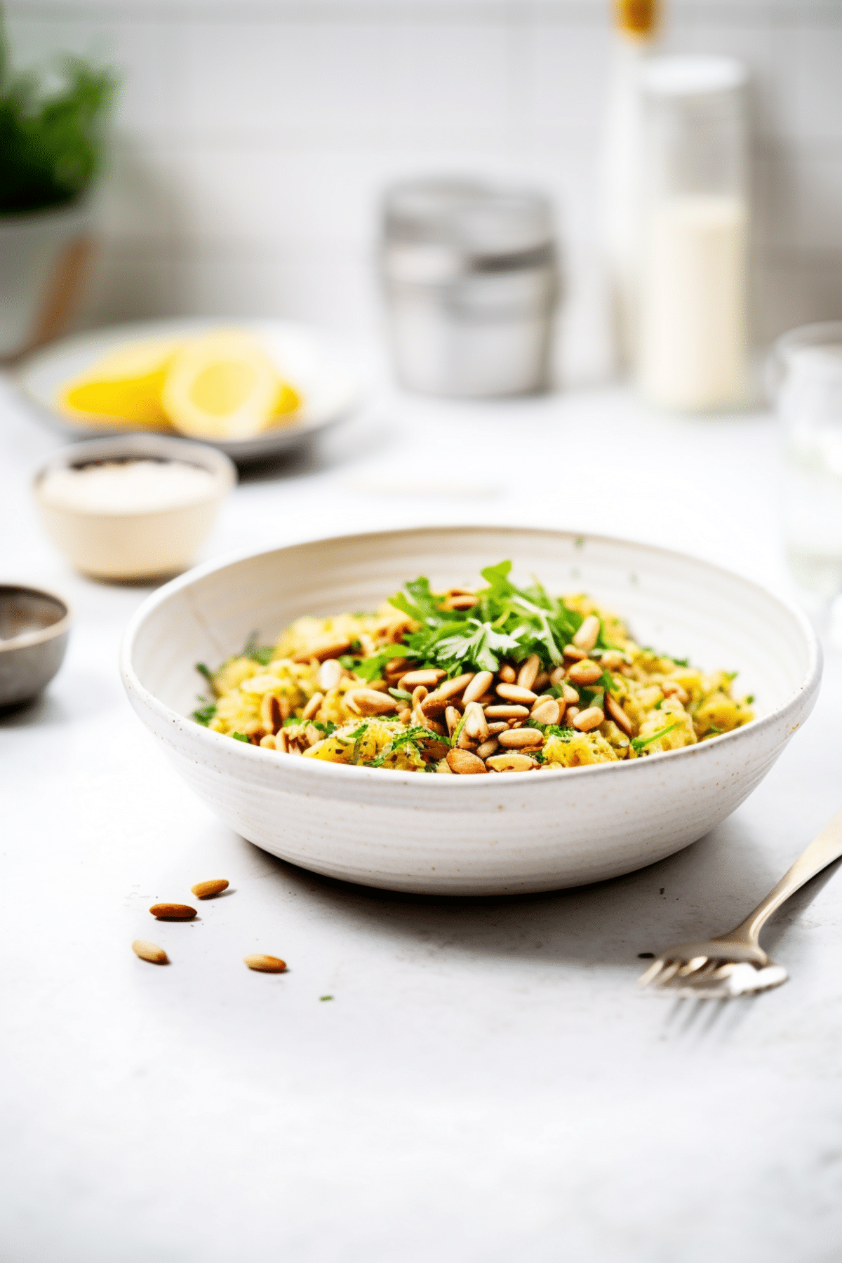 Keto Saffron Cauliflower Pilaf with Pine Nuts_001