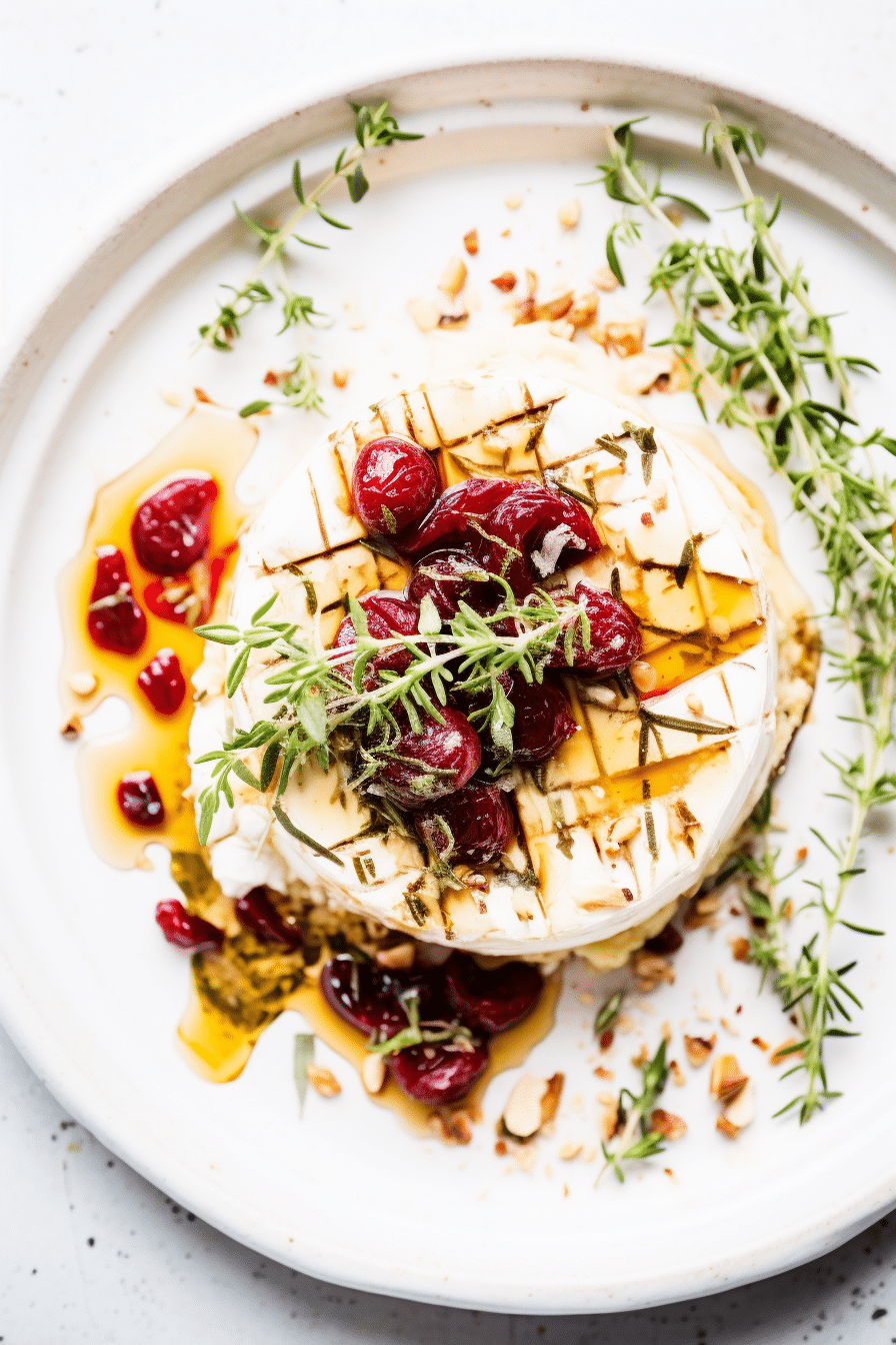 Baked Camembert with Keto Cranberry Jam Ready to Serve